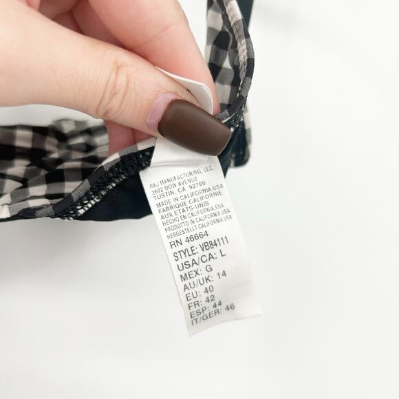 VYB Vicious Young Babes Beach Summer Plaid Underwire‎ Swim Bikini Top Size L - Picture 4 of 7